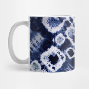 Dark Blue Summer Tie Dye Batik Wax Tie Die Print Mug